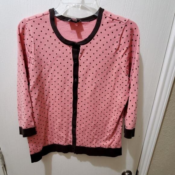 D & Co polka‎ dot cardigan sweater medium - Picture 1 of 4